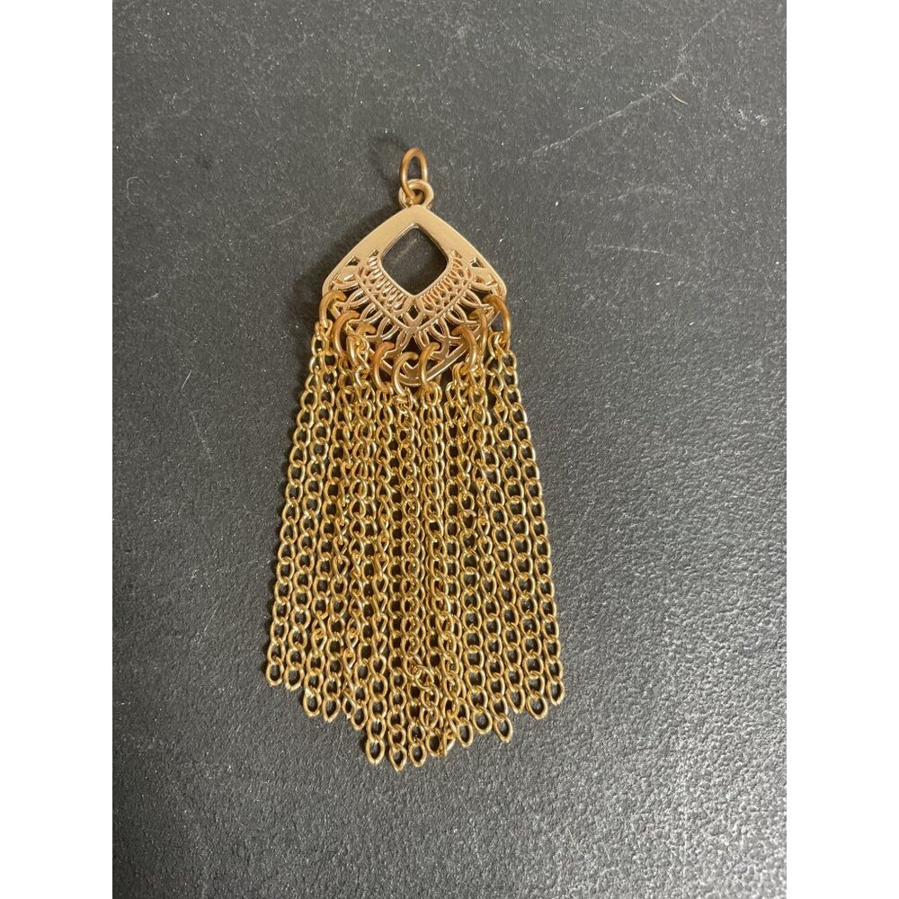 Gold Chain Tassel Pendant Boho Style Geometric Design